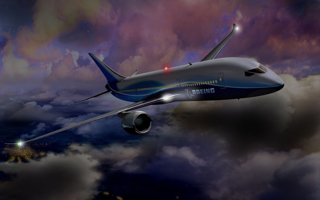 Boeing-aircraft-night-flight