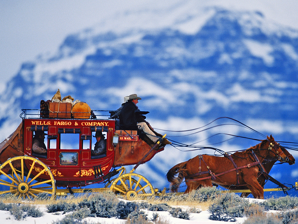 Wells Fargo bandits running hooch across the Rocky Mountains
